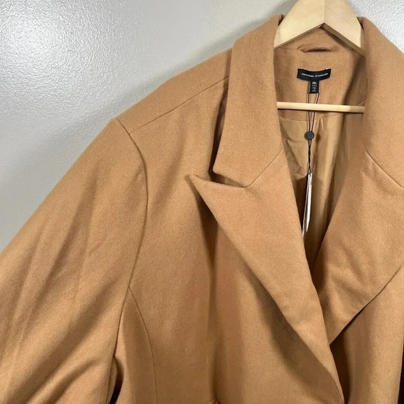 Universal Standard New Tailored Coat Size 3XL Camel Brown Neutral Wool Blend - Picture 6 of 13